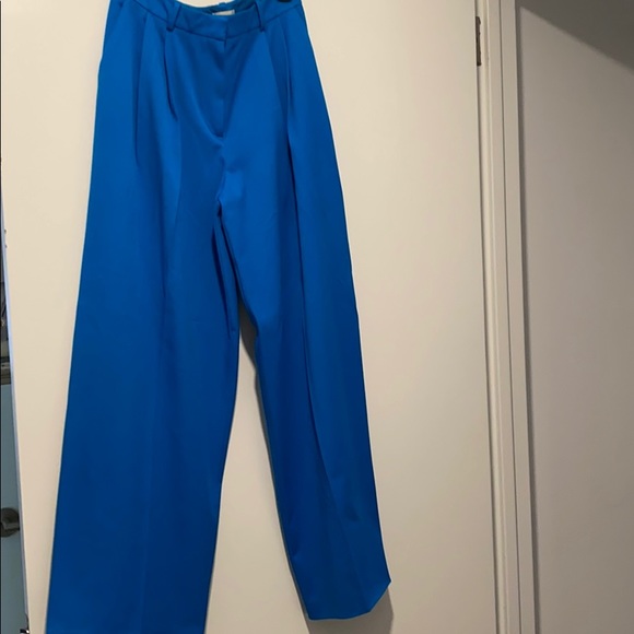 H&M size 8 bright blue wide leg pants - Picture 1 of 4